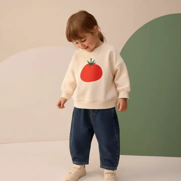 Bug + Bean – Organic Cotton Sweatshirt in Cream Tomato
