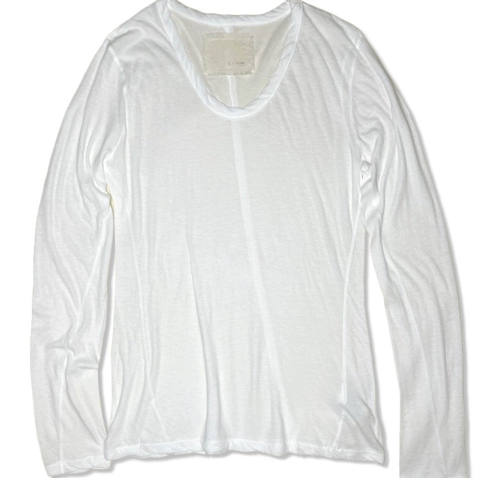 V :: ROOM – High Soft Jersey Long Sleeve Crew in White