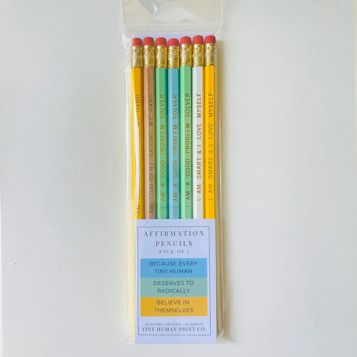 Tiny Human Print Co. – Affirmation Pencils – Pack of 7