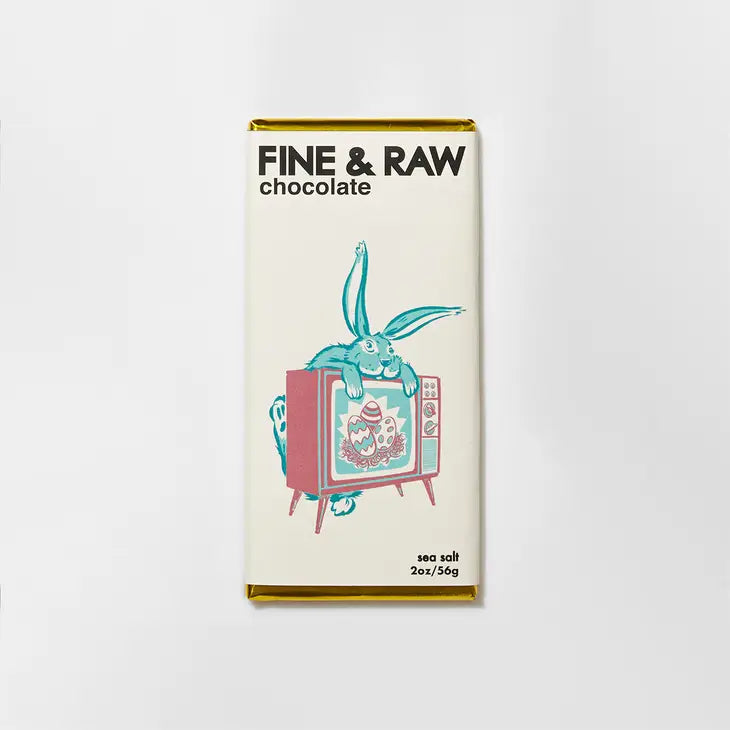 Fine & Raw Chocolate – 2oz  Easter Sea Salt Chocolate Bar