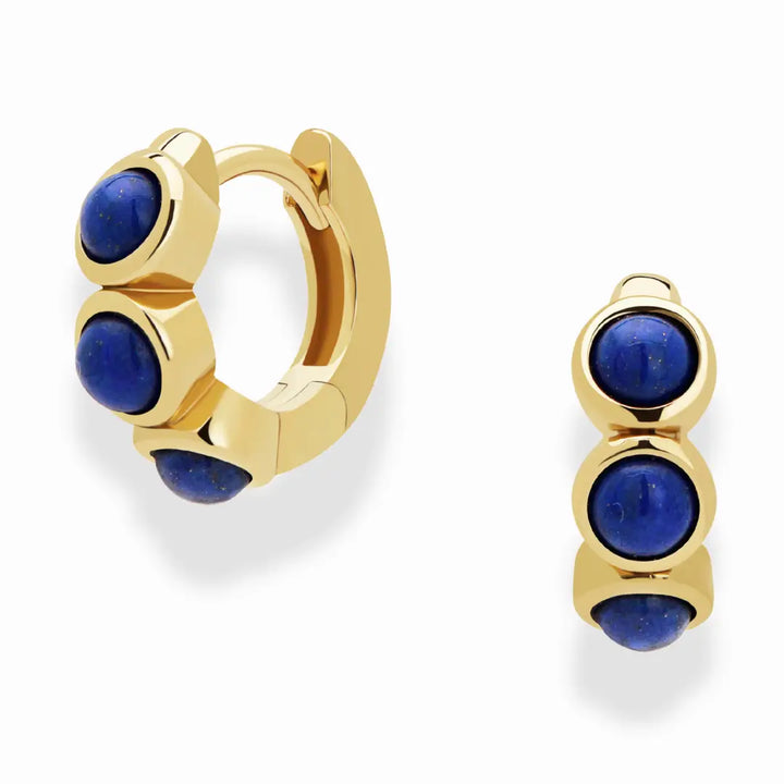 Mod + Jo - Corynn Gemstone Huggie Hoops in Lapis