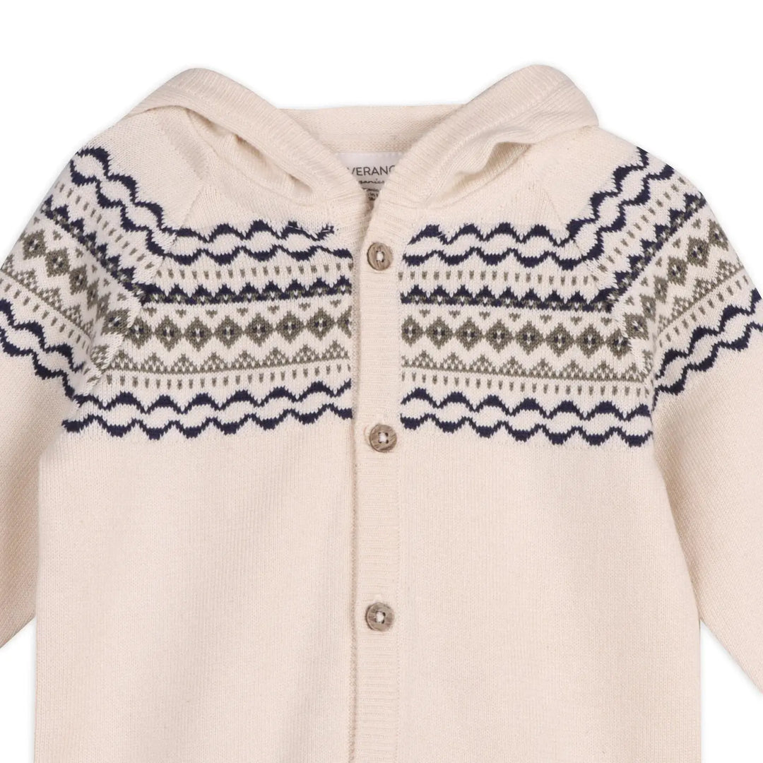 Viverano Organics – Fair Isle Knit Jacquard Hooded Jumpsuit