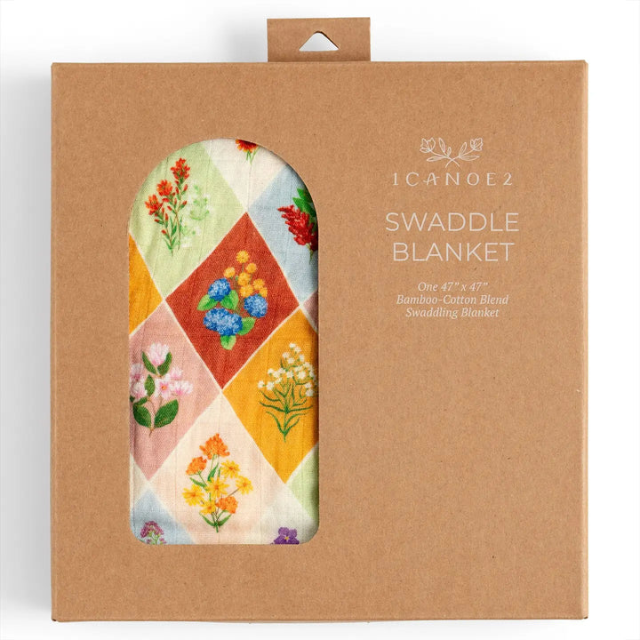 One Canoe Two Paper Co - Vintage Blooms Muslin Baby Swaddle