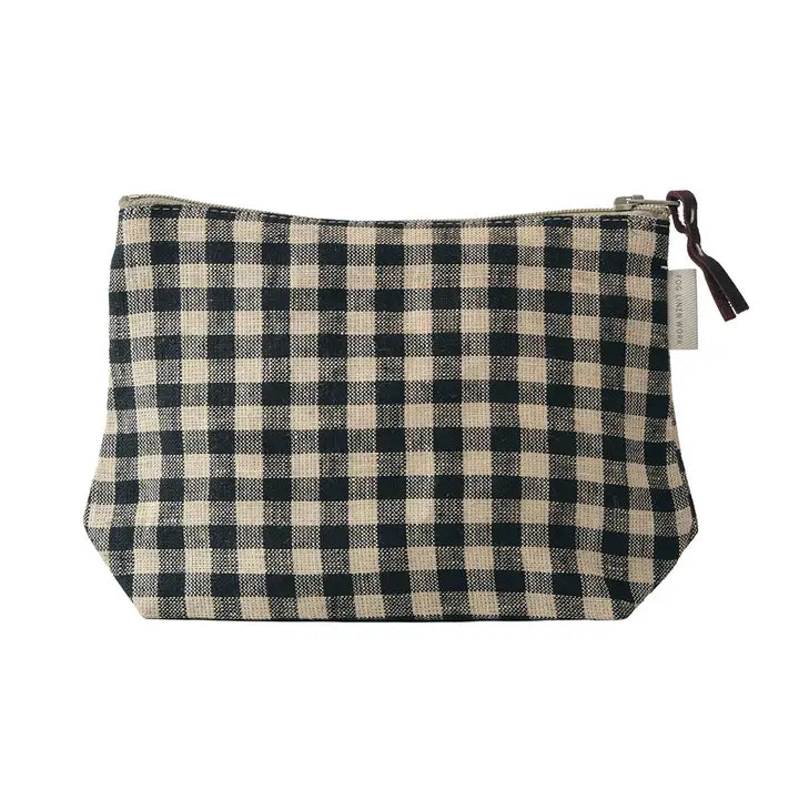 Chris Pouch in Black and Cream Check