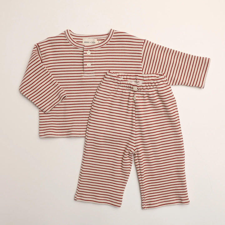 Winnie + Crew - Micky Set in Thin Turtledove Stripe