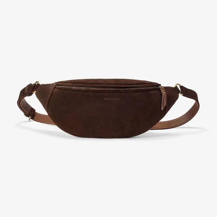 MANDRN - Atlas Suede Fanny Pack in Espresso
