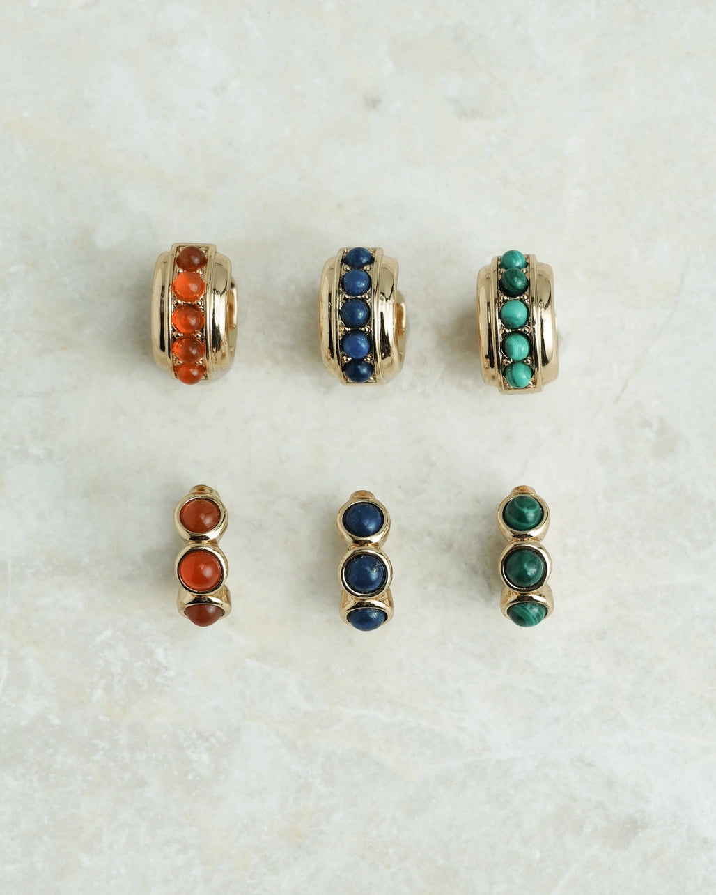Mod + Jo - Corynn Gemstone Huggie Hoops in Lapis