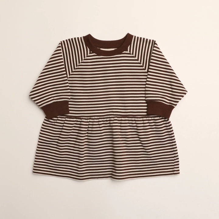 Winnie + Crew - Kelsey Dress in Turtledove Chocolate Stripe