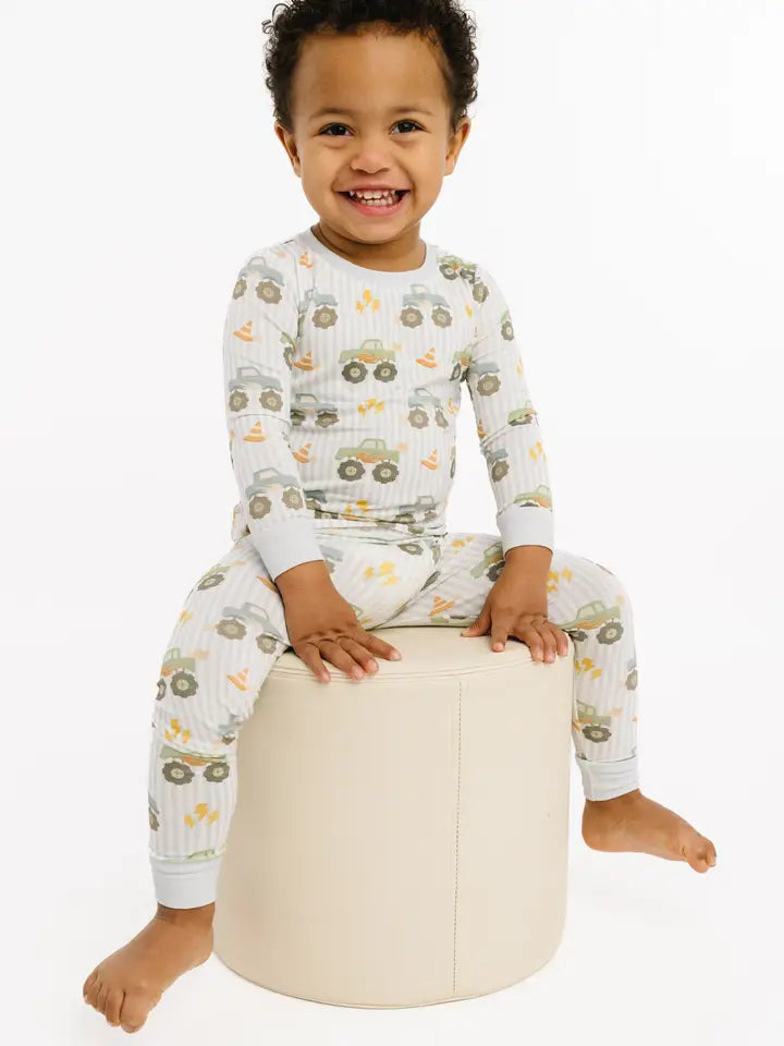 Little One Shop – Bamboo Pajama Set in Monster Truck
