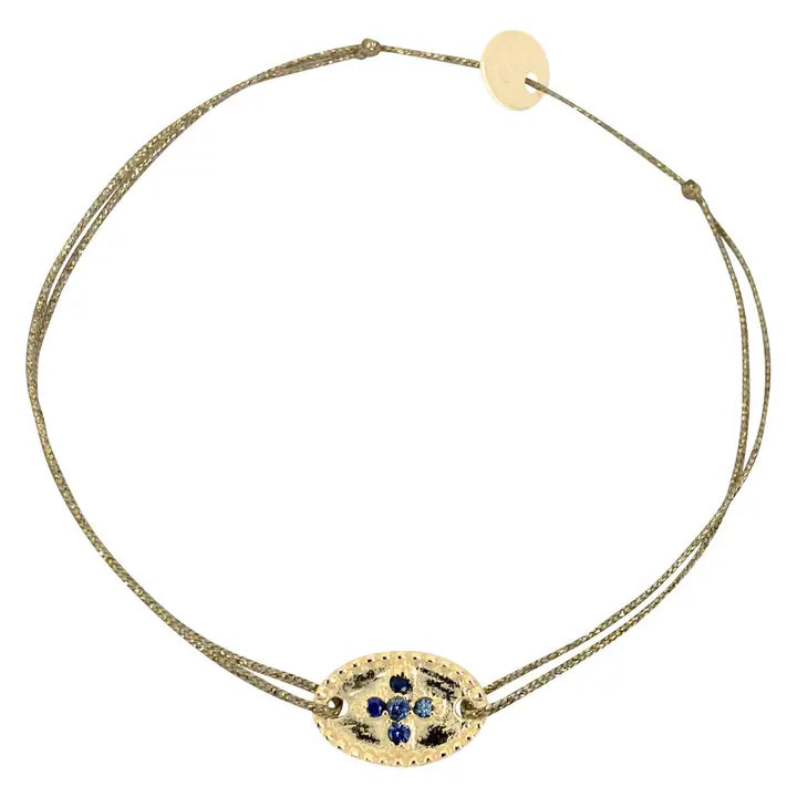 Sophie Deschamps Bijoux – Agathe Sapphire Cross Medal Bracelet