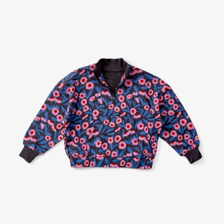 Lewis – Quarter Zip Sweatshirt in Daisy Moonlit