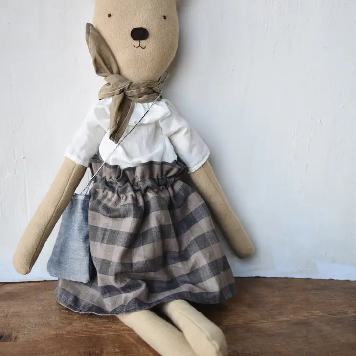 Woolgrass Farm – Agatha the Bear Doll – Blueberry Pie Skirt