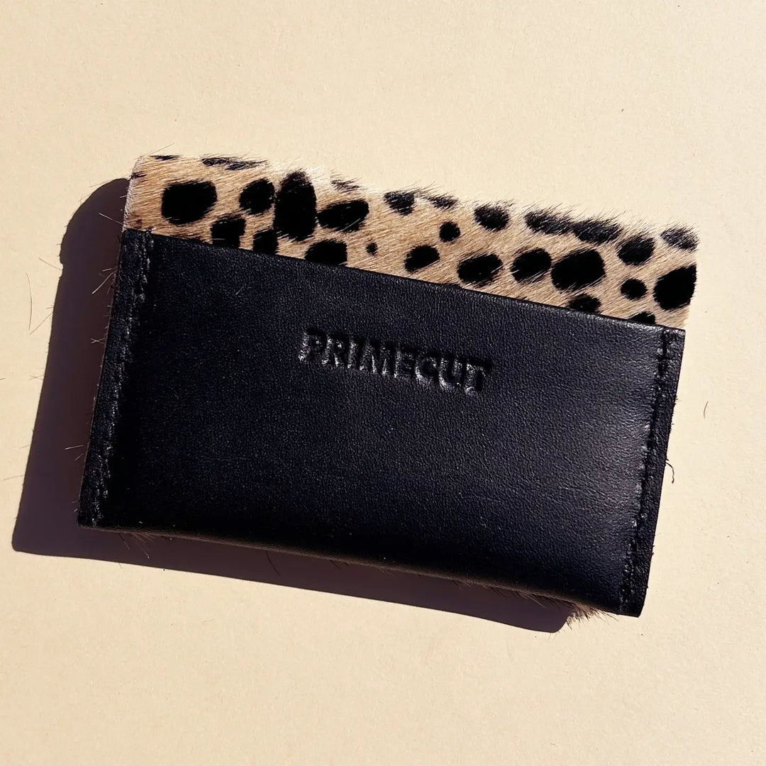 Primecut – Wallet in Leather + Tiny Spotted Hair on Hide
