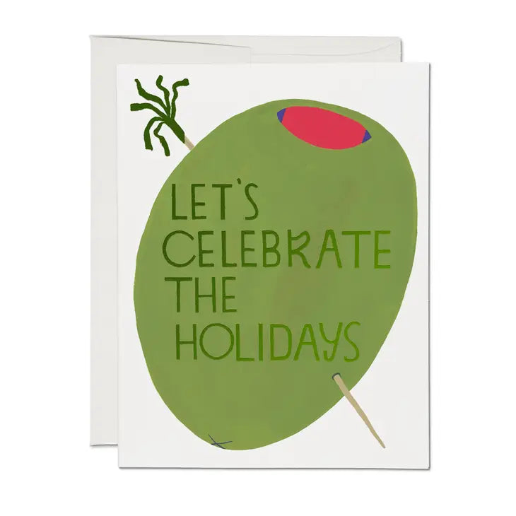 Red Cap Cards - Olive Holidays Card