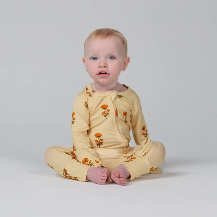 Willow & Co – Footie Pajama in California Poppy