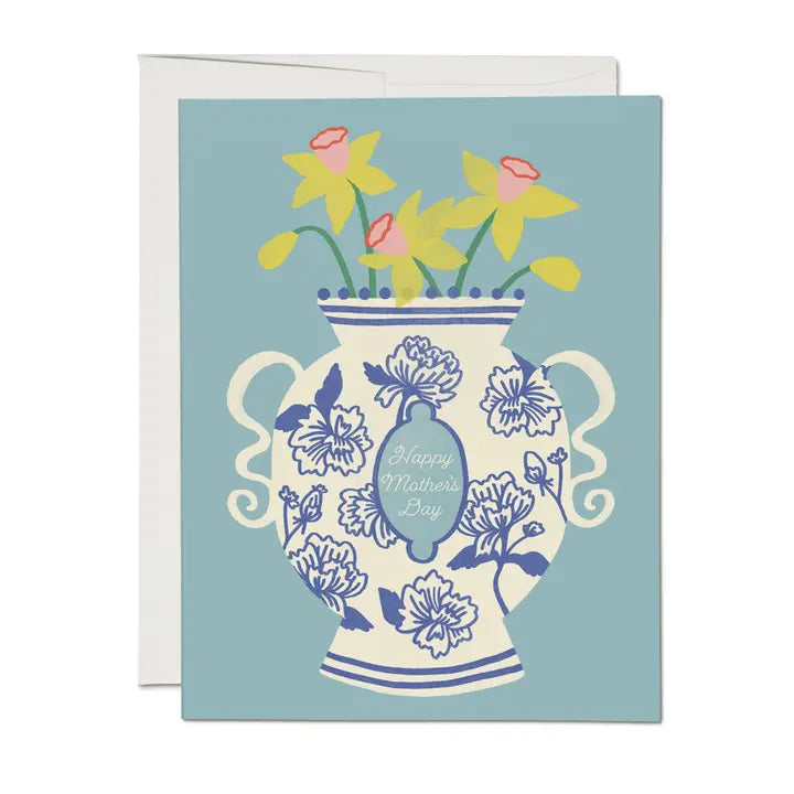 Red Cap Cards – Chinoiserie Vase Mother's Day Greeting Card