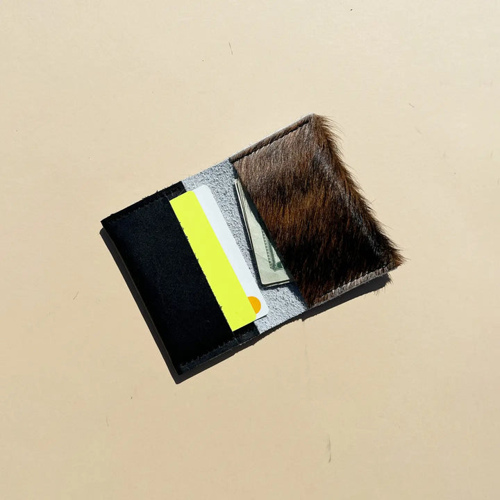 Primecut – Wallet in Leather + Brindle Hair on Hide