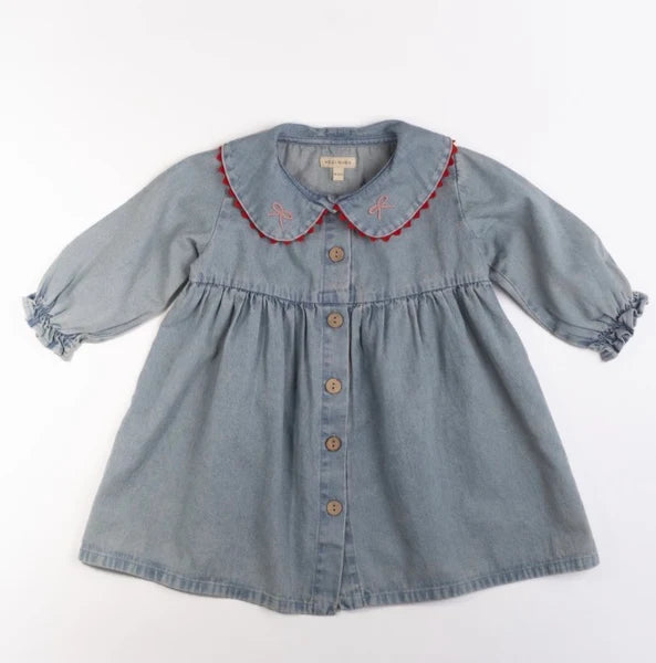 Wild Wawa- Clementine Dress in Denim Darling