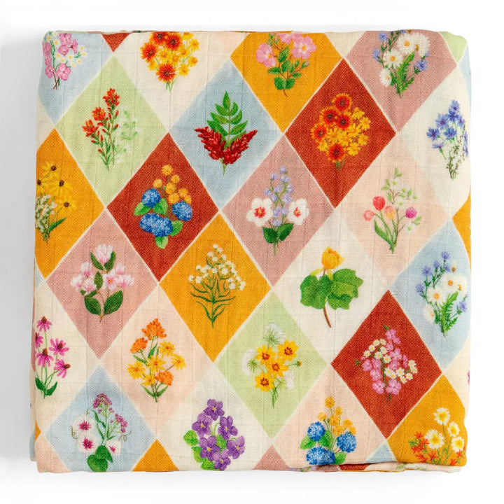 One Canoe Two Paper Co - Vintage Blooms Muslin Baby Swaddle