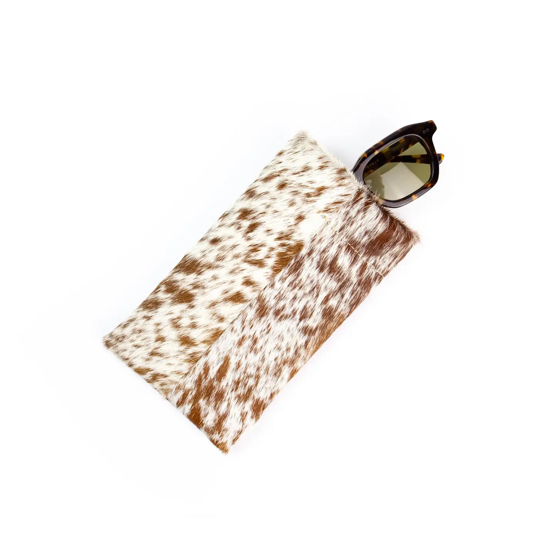Primecut – Sunglasses Case in Caramel Speckled Cowhide