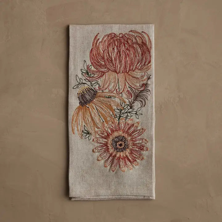 Coral & Tusk – Autumn Mums Tea Towel