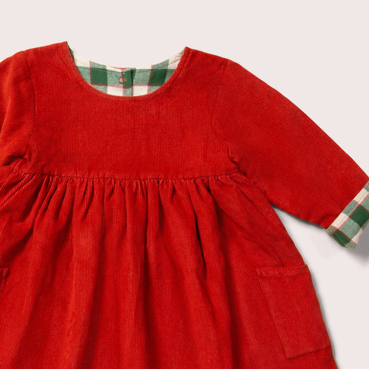 Little Green Radicals –– Hazelnut Day after Day Reversible Corduroy Pocket Dress