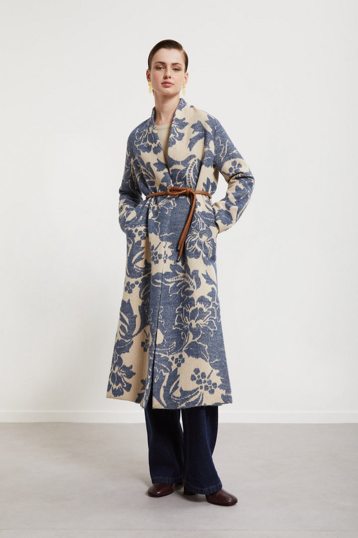 Ottod'Ame - Printed Cotton Coat in Blue