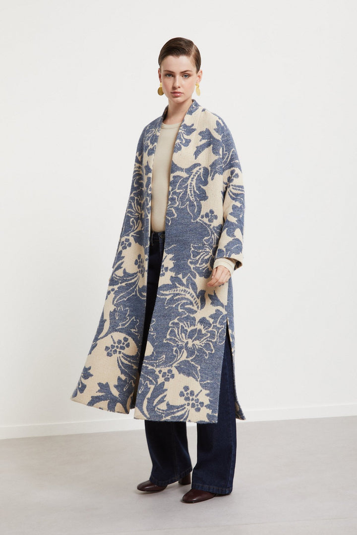 Ottod'Ame - Printed Cotton Coat in Blue