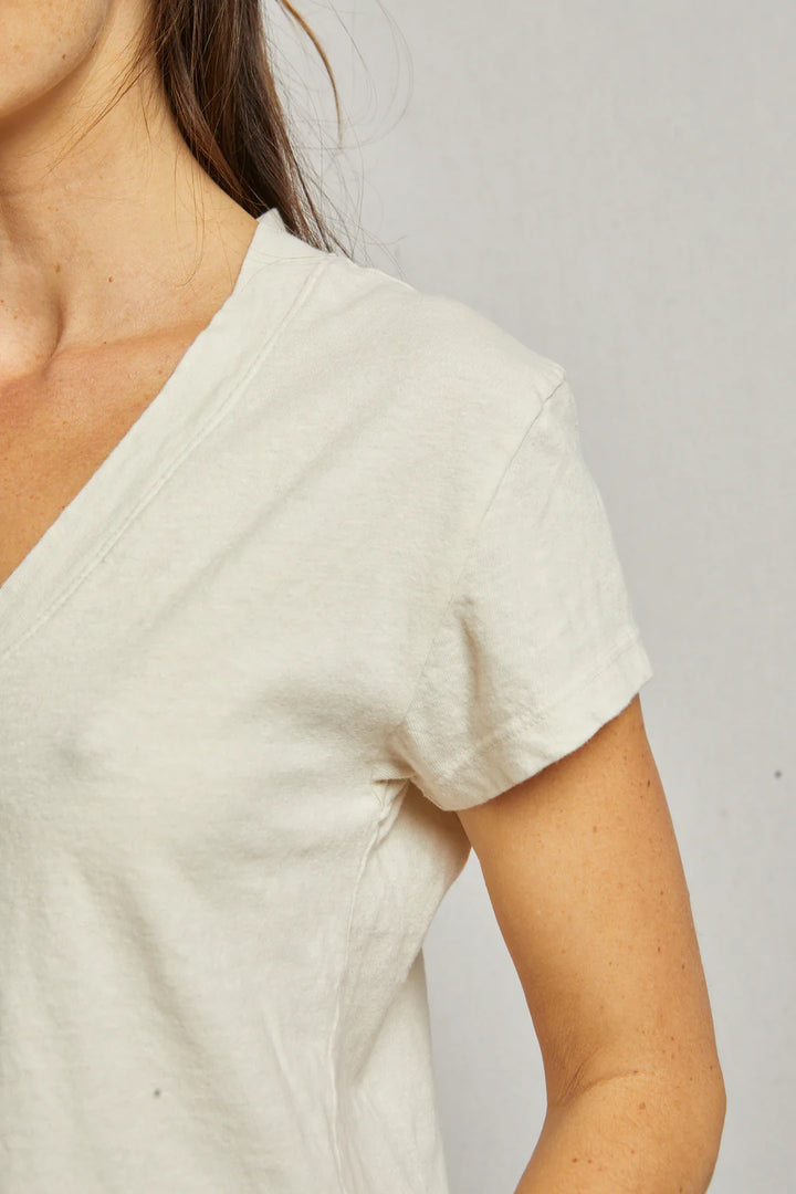 Perfect White Tee - Alanis Recycled V-Neck in Sugar