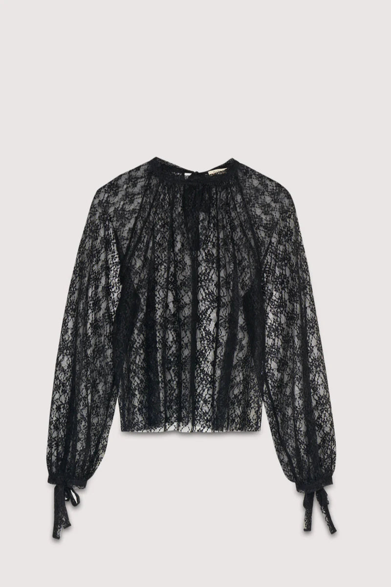 The New Society – Anita Sheer Blouse in Eclipse Noir