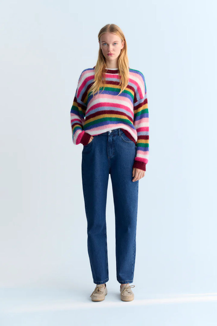 The New Society – Astrid Jumper in Multicolor Stripes