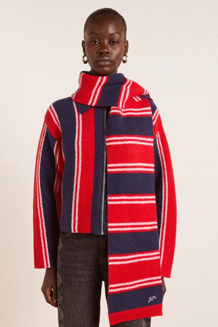 Damson Madder – Bibi Scarf in Navy / Red