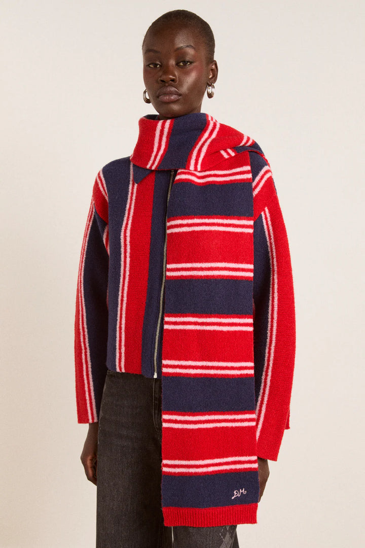Damson Madder – Bibi Scarf in Navy / Red