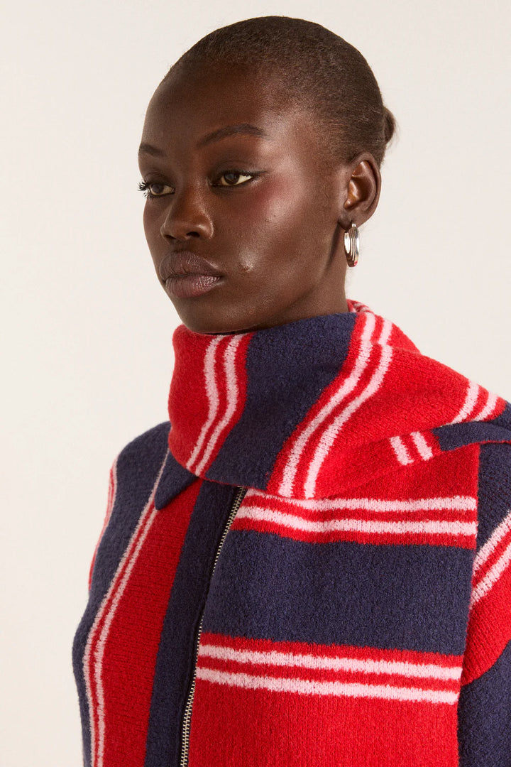 Damson Madder – Bibi Scarf in Navy / Red