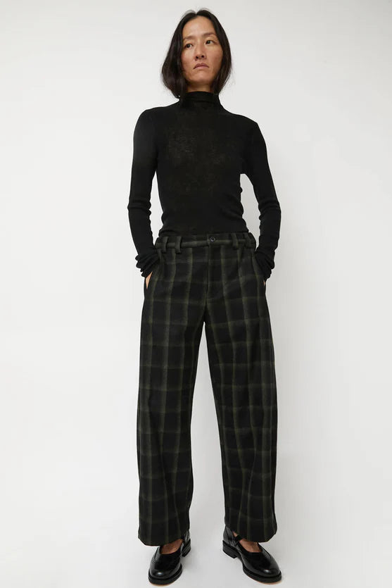No. 6 Store – Justin Pant in Black Olive Plaid