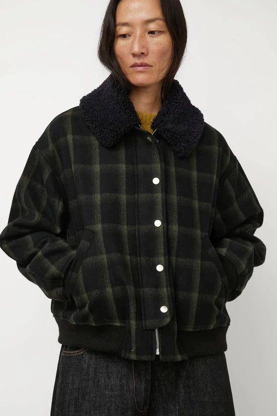 No. 6 Store – Landmark Jacket in Black Olive Plaid