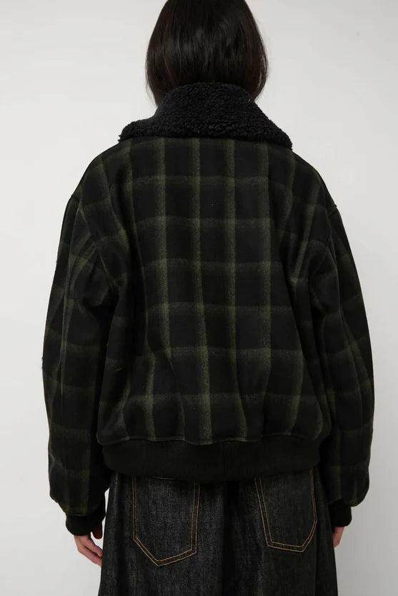 No. 6 Store – Landmark Jacket in Black Olive Plaid