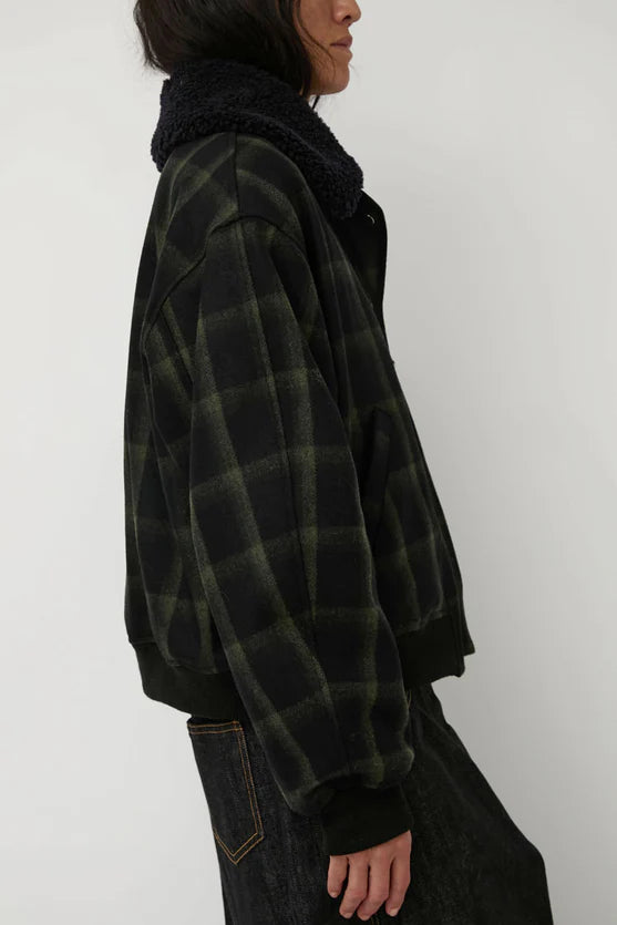 No. 6 Store – Landmark Jacket in Black Olive Plaid