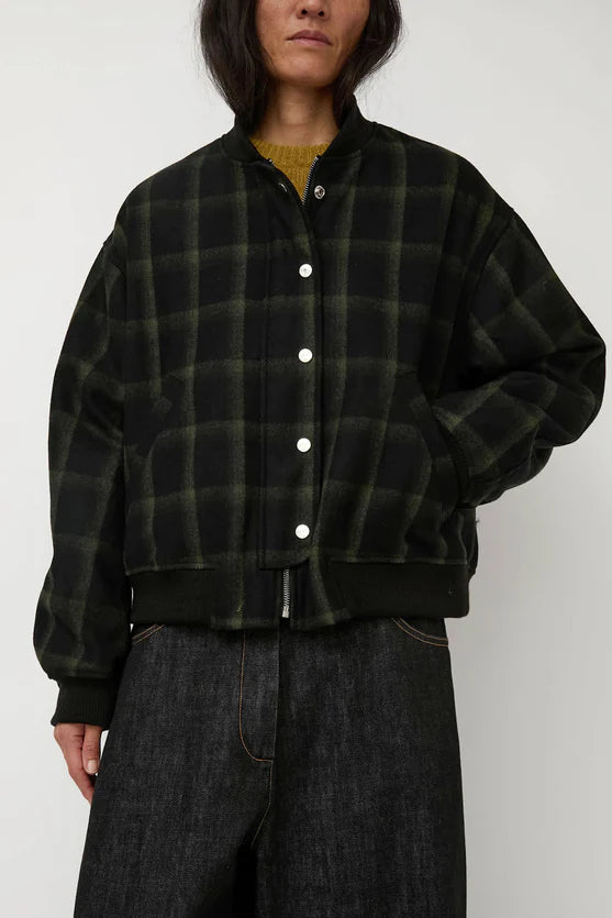 No. 6 Store – Landmark Jacket in Black Olive Plaid