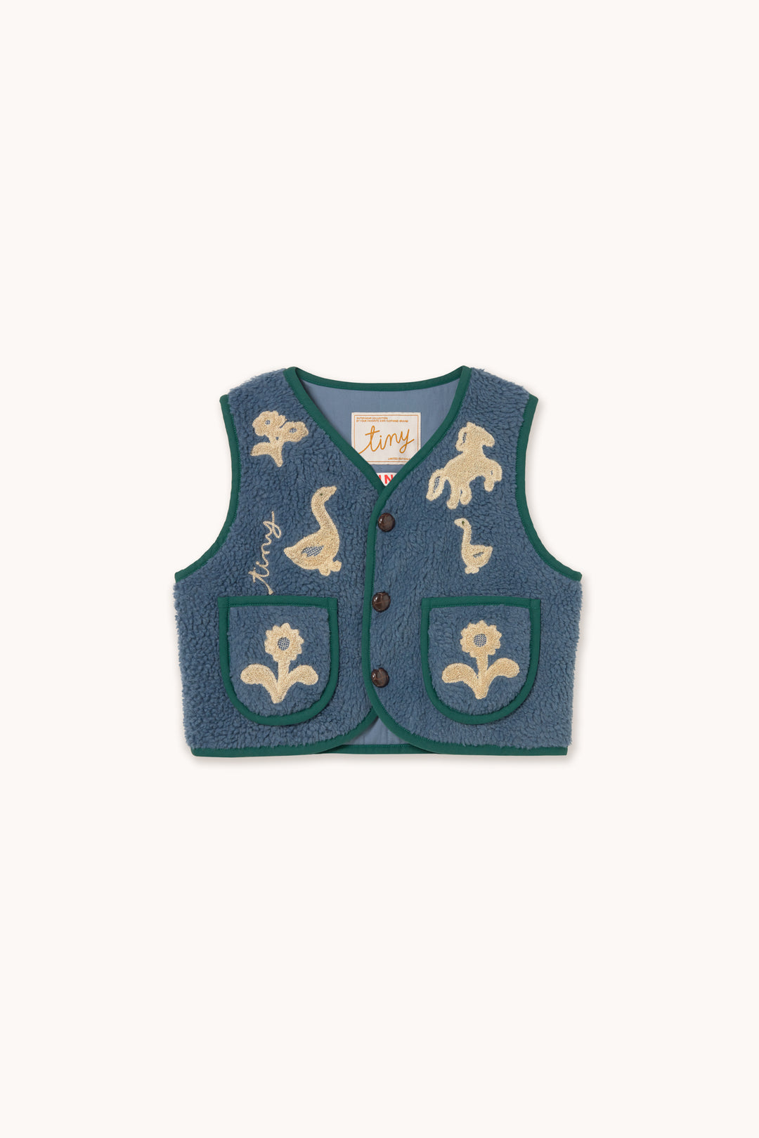 Tiny Cottons – Sherpa Animals & Flowers Vest