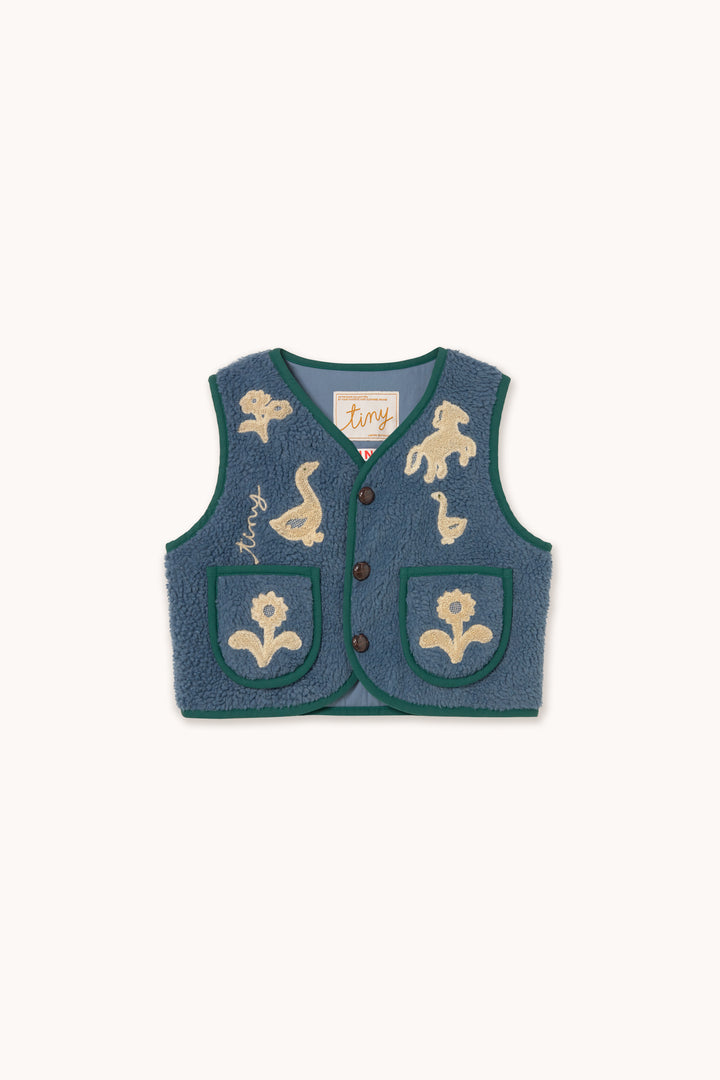 Tiny Cottons – Sherpa Animals & Flowers Vest