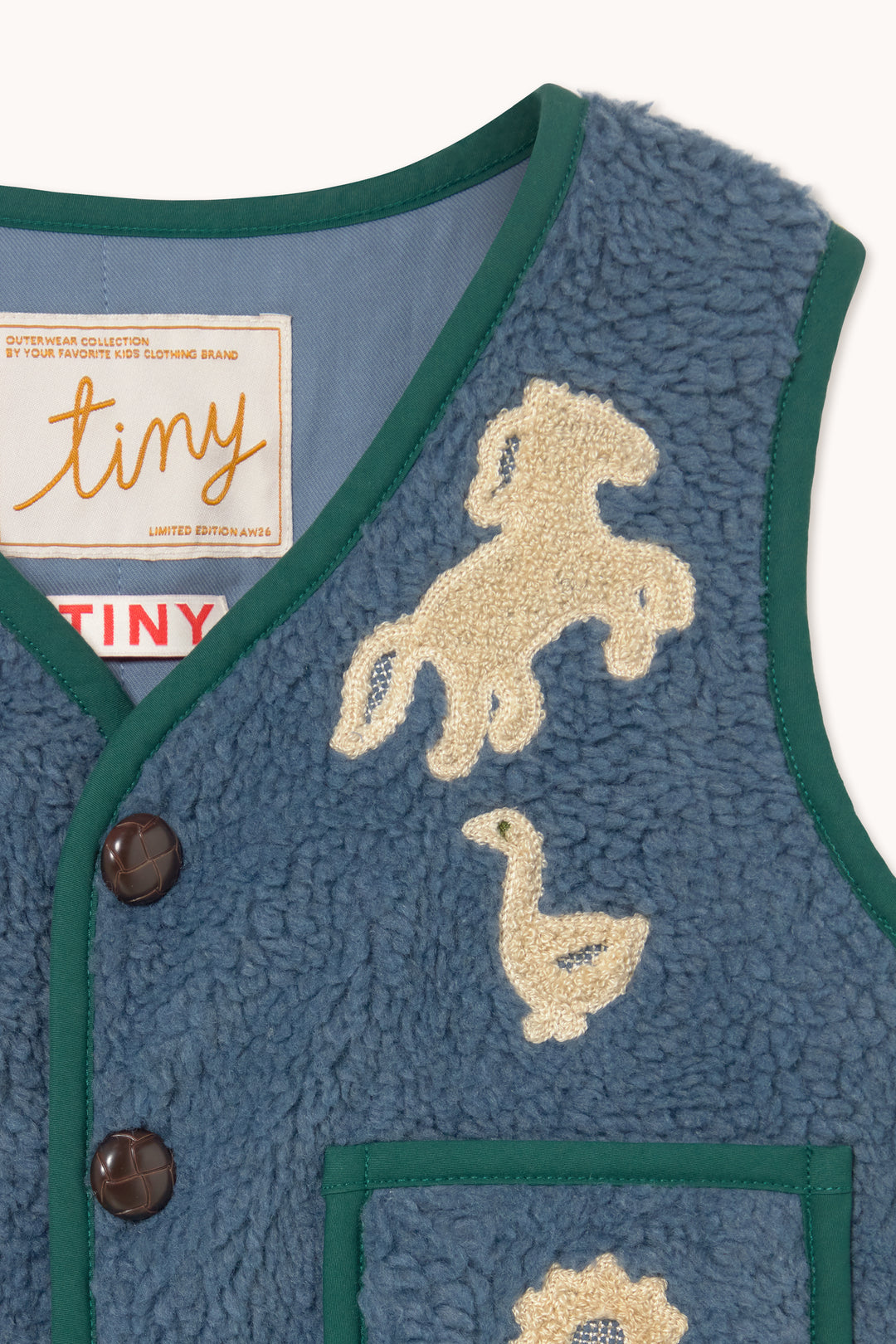 Tiny Cottons – Sherpa Animals & Flowers Vest