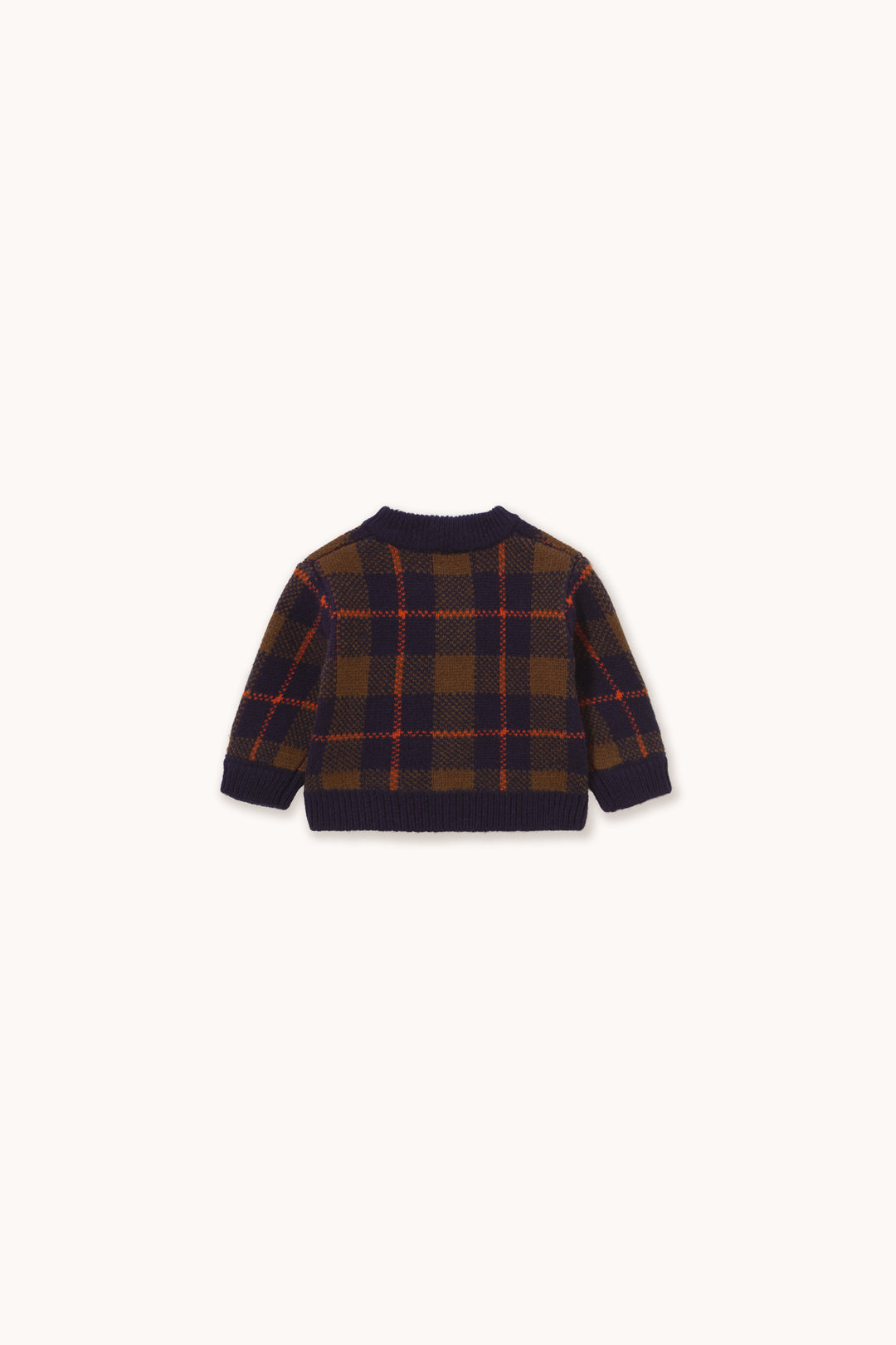 Tiny Cottons – Navy Check Wool Cardigan
