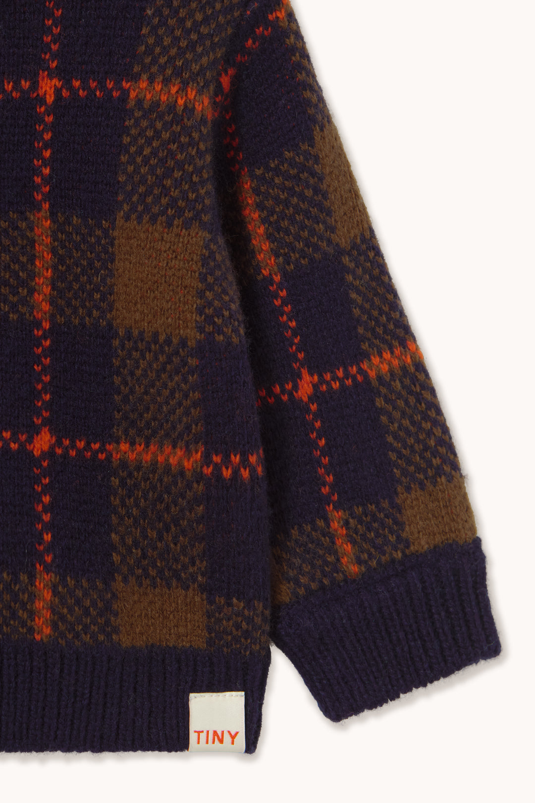 Tiny Cottons – Navy Check Wool Cardigan
