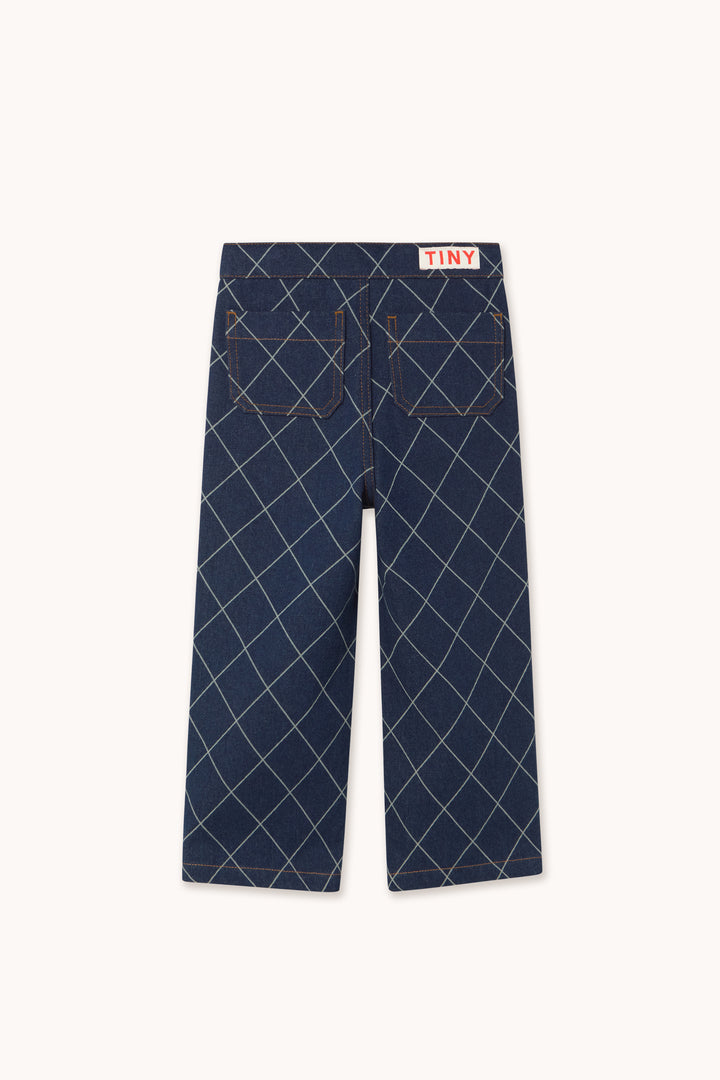 Tiny Cottons – Diamond Pattern Fringe Denim Pant