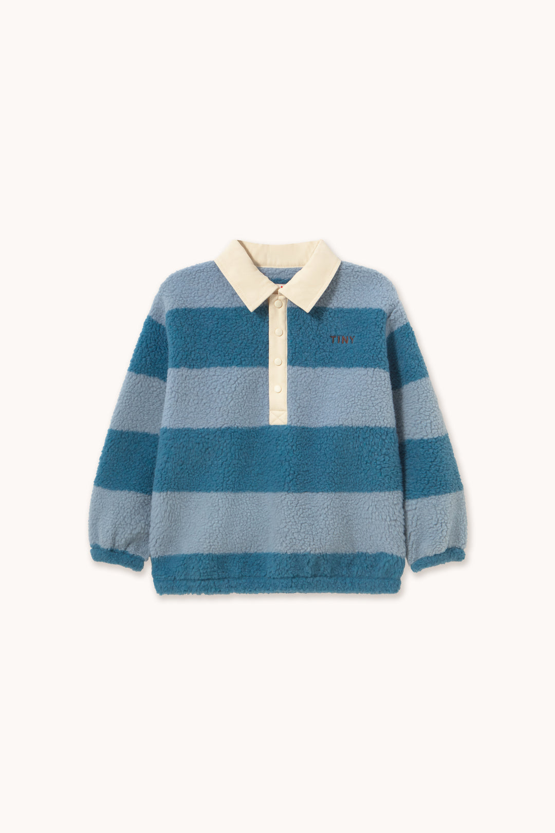 Tiny Cottons – Blue Stripes Sherpa Collared Sweatshirt