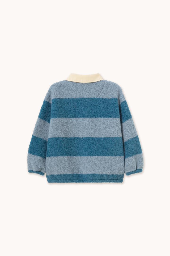 Tiny Cottons – Blue Stripes Sherpa Collared Sweatshirt