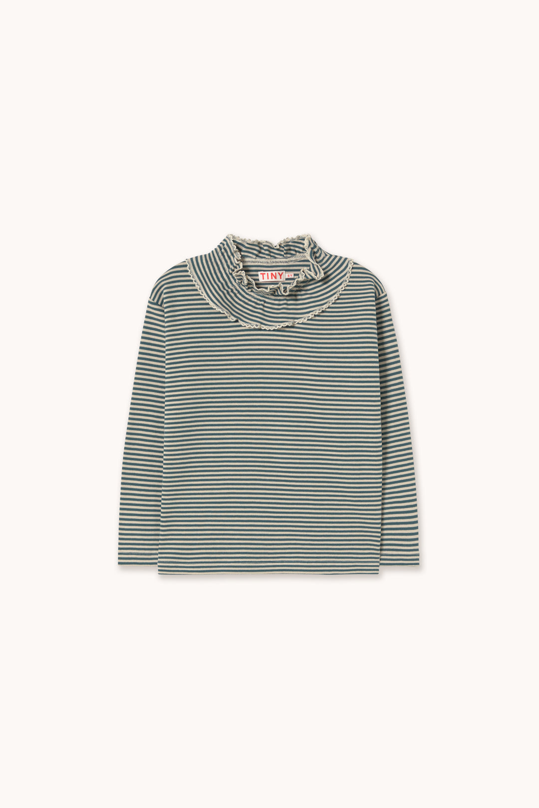 Tiny Cottons – Stripes Ruffle Mock Neck