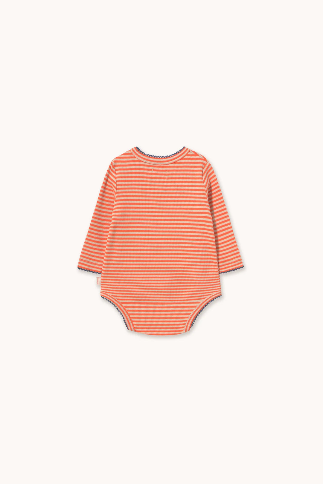 Tiny Cottons –Stripes Ribbed Crossbody Onesie in Poppy