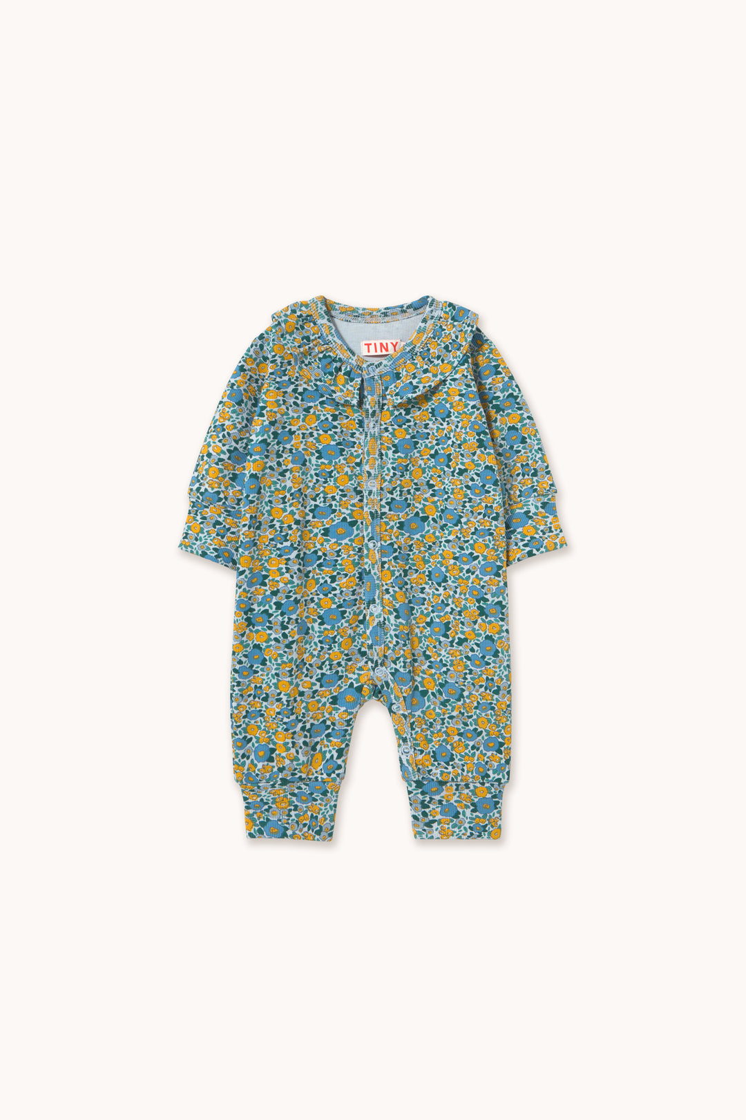 Tiny Cottons – Flower Pattern Rib One-Piece